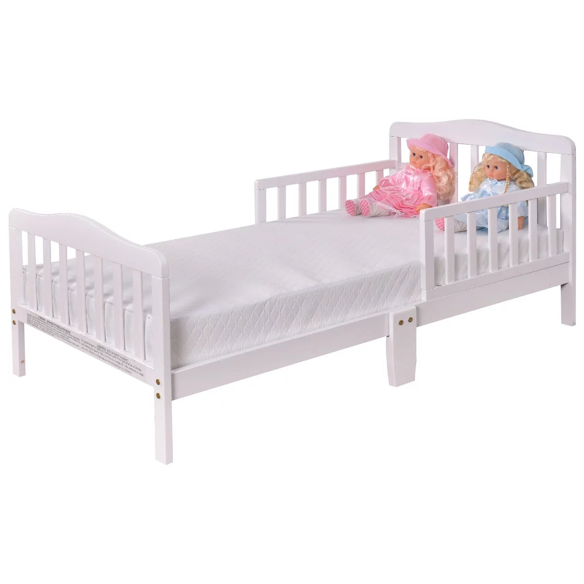 Solid Wood Toddler Bed - White