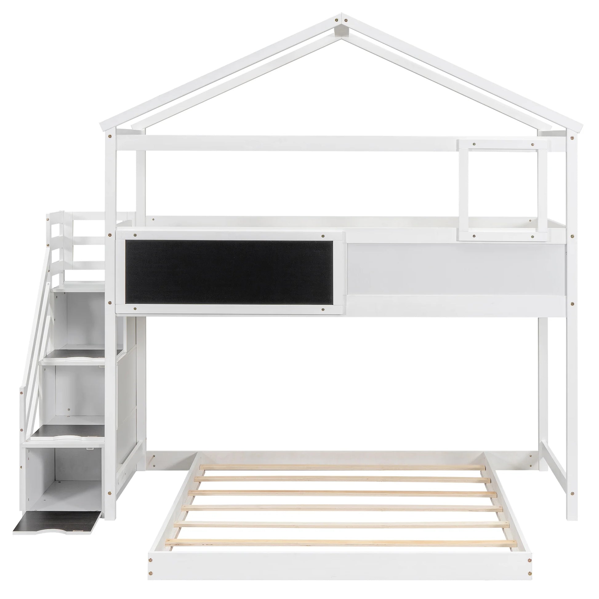 House Bunk Bed with Storage Staircase