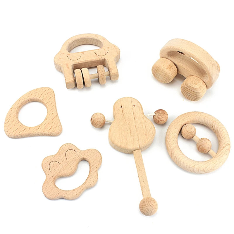 Baby & Toddler Toys Montessori Music & Sound Object Fitting Exercise Teething Wood Toy Natural Wood Non-Paint Baby 6-12 Month