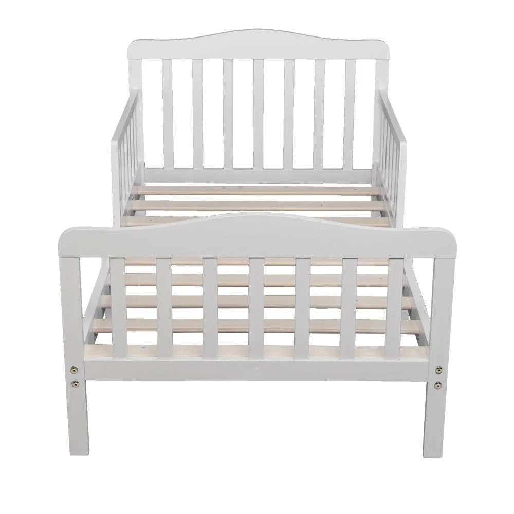 Solid Wood Toddler Bed - White