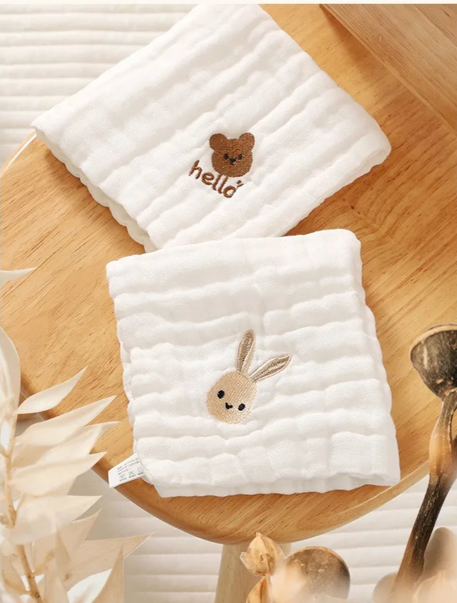 Embroiderd Cotton Burp Towels