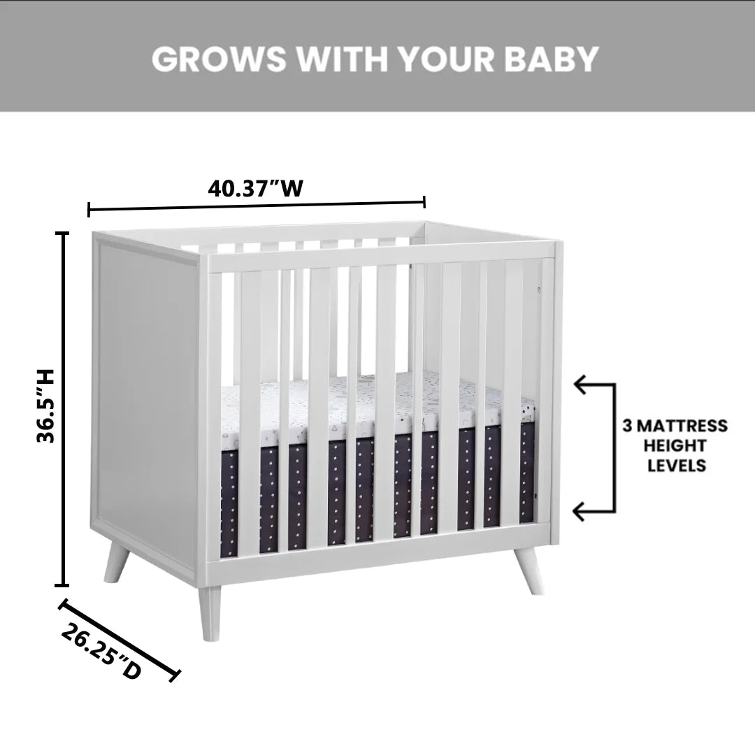 Oxfor Baby Renwick 3-in-1 Mini Crib White