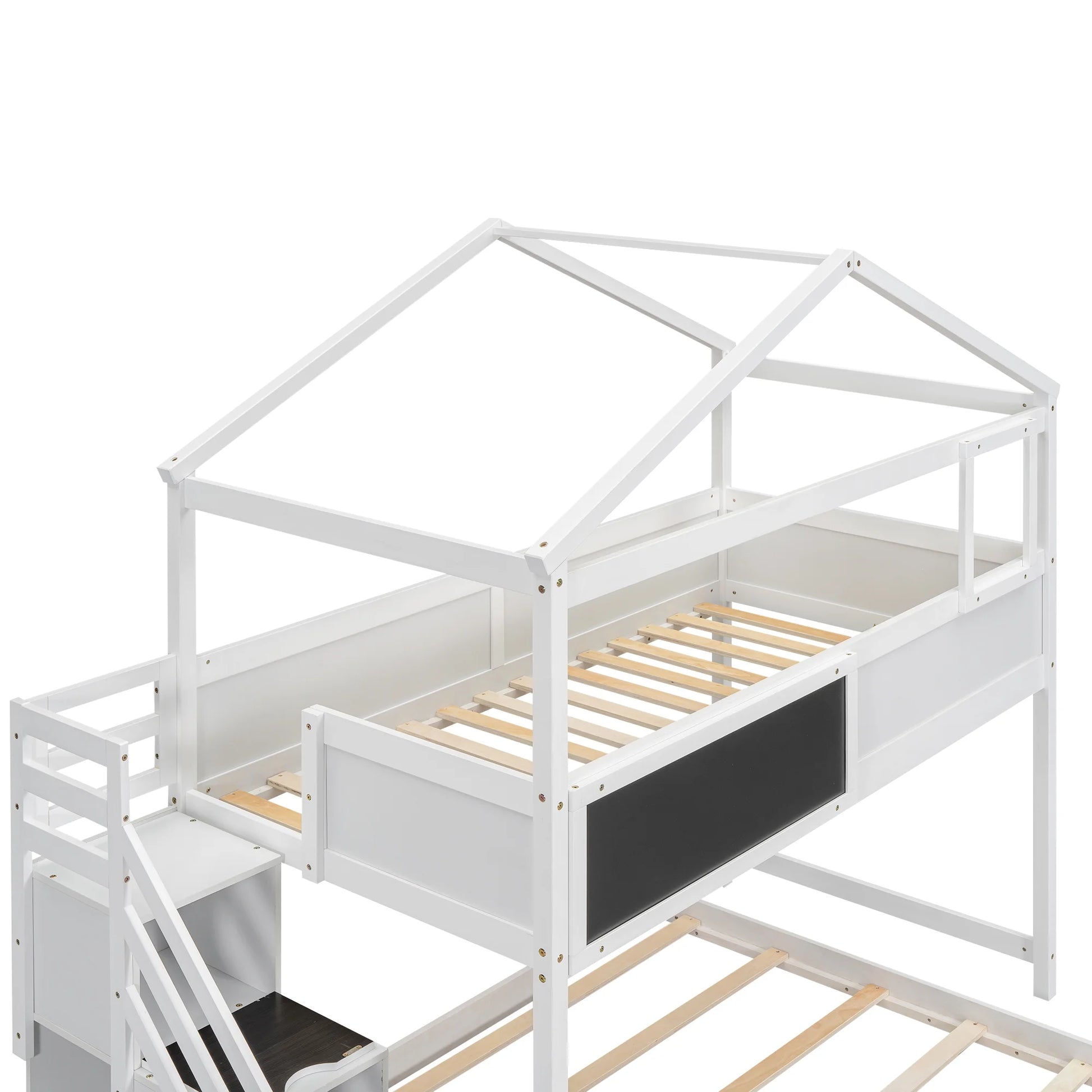 House Bunk Bed with Storage Staircase