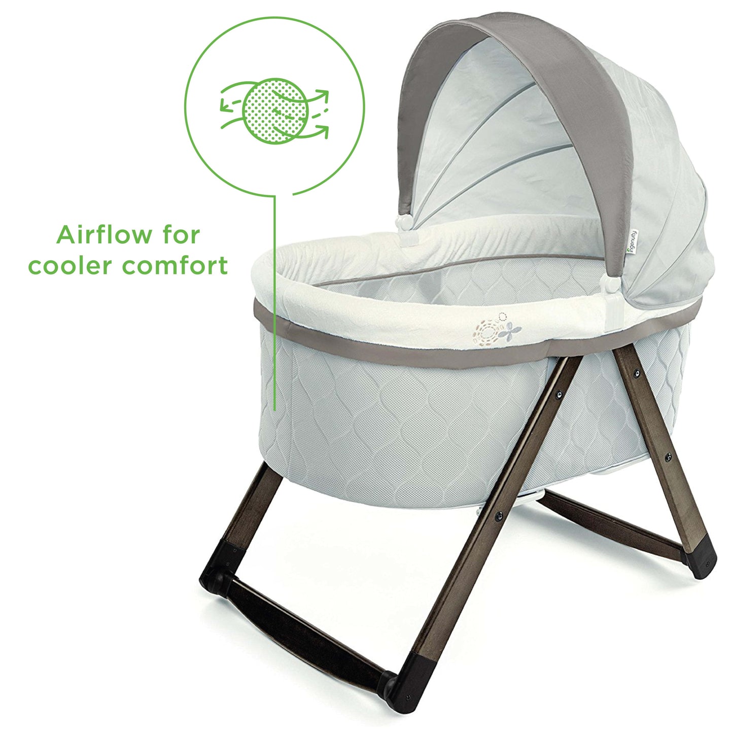 Foldaway Rocking Portable Wood Bassinet