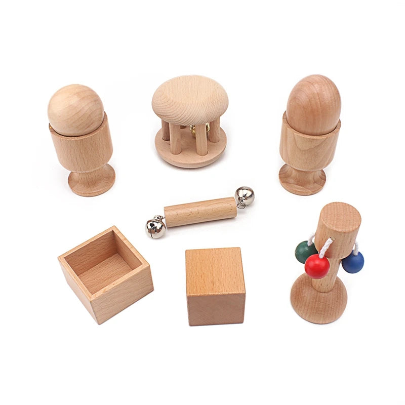 Baby & Toddler Toys Montessori Music & Sound Object Fitting Exercise Teething Wood Toy Natural Wood Non-Paint Baby 6-12 Month