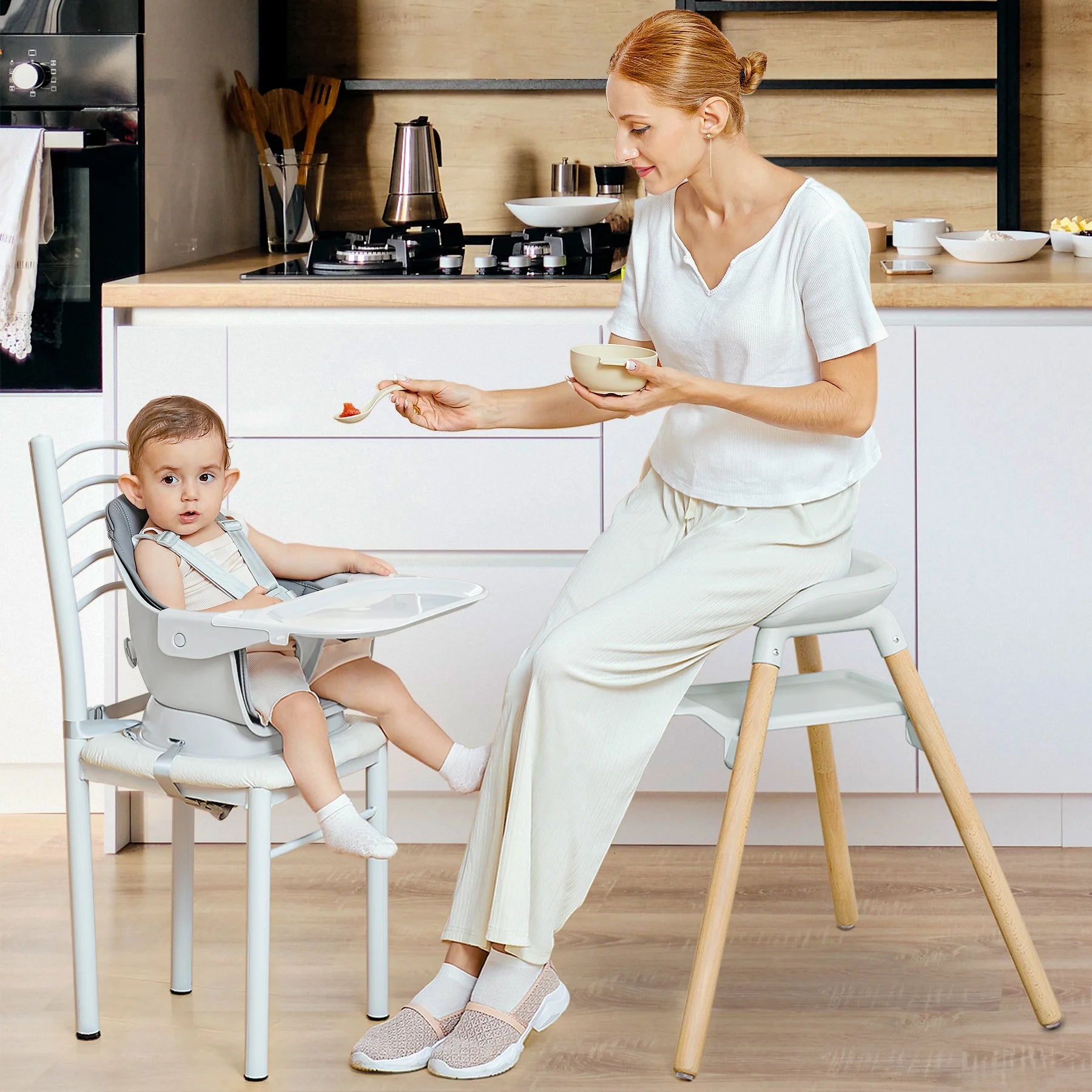 11-in-1 Convertible Wooden High Chair