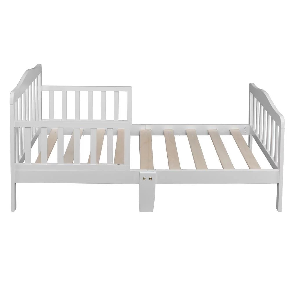 Solid Wood Toddler Bed - White