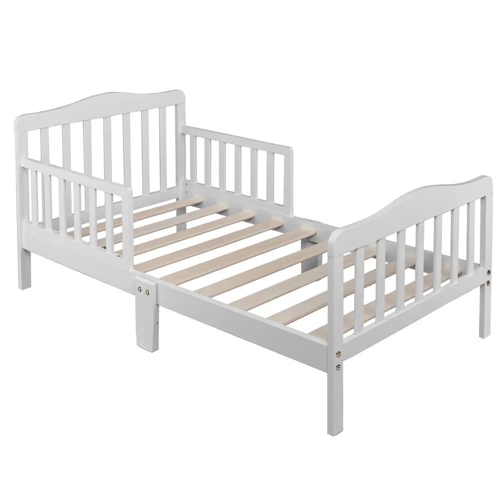 Solid Wood Toddler Bed - White