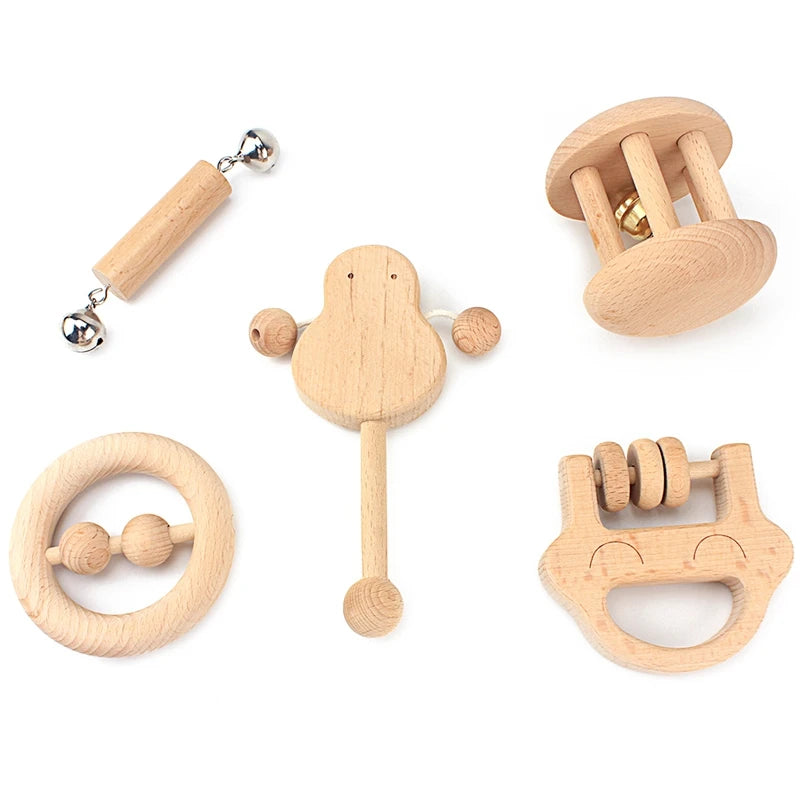 Baby & Toddler Toys Montessori Music & Sound Object Fitting Exercise Teething Wood Toy Natural Wood Non-Paint Baby 6-12 Month