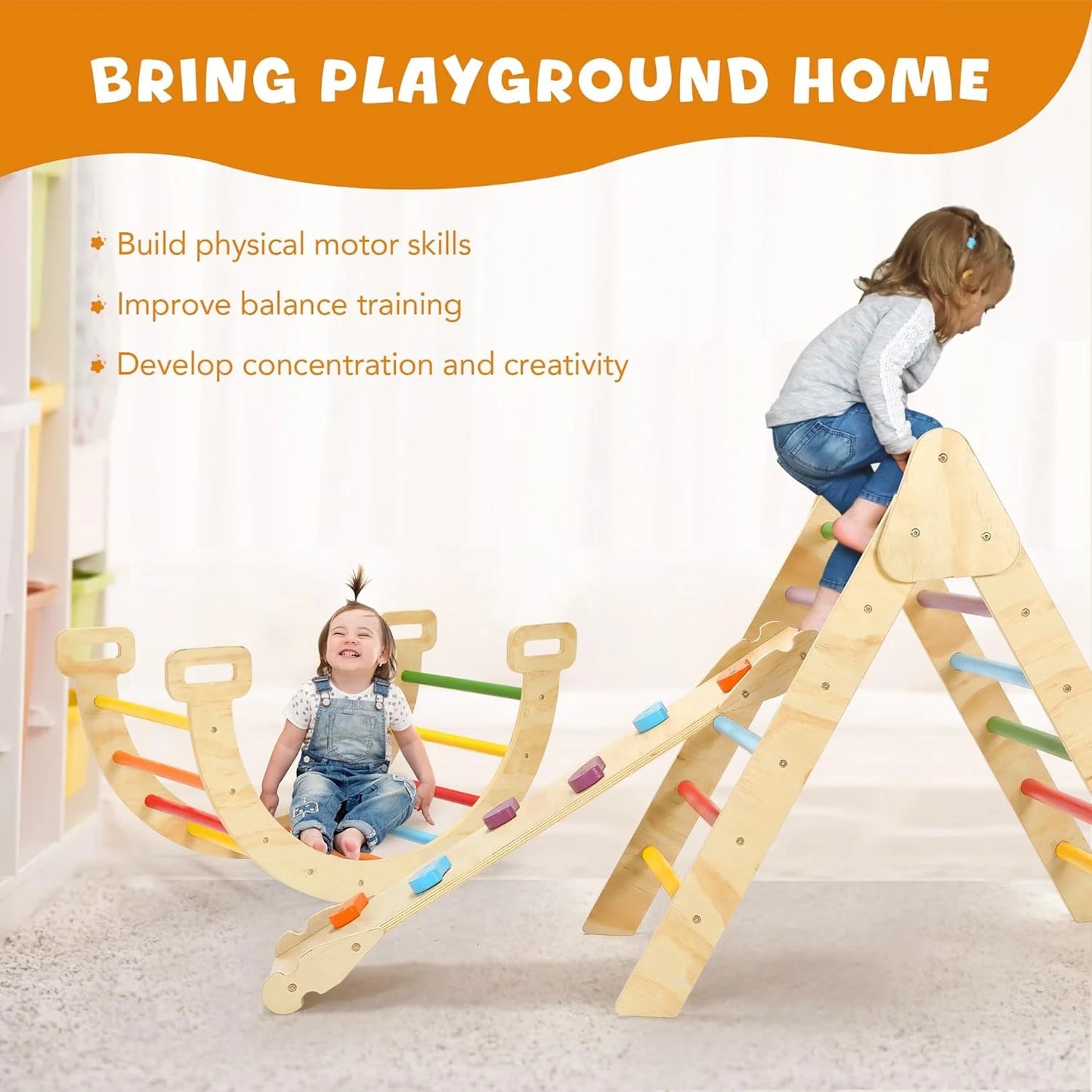 5-in-1 Wooden Montessori Climber