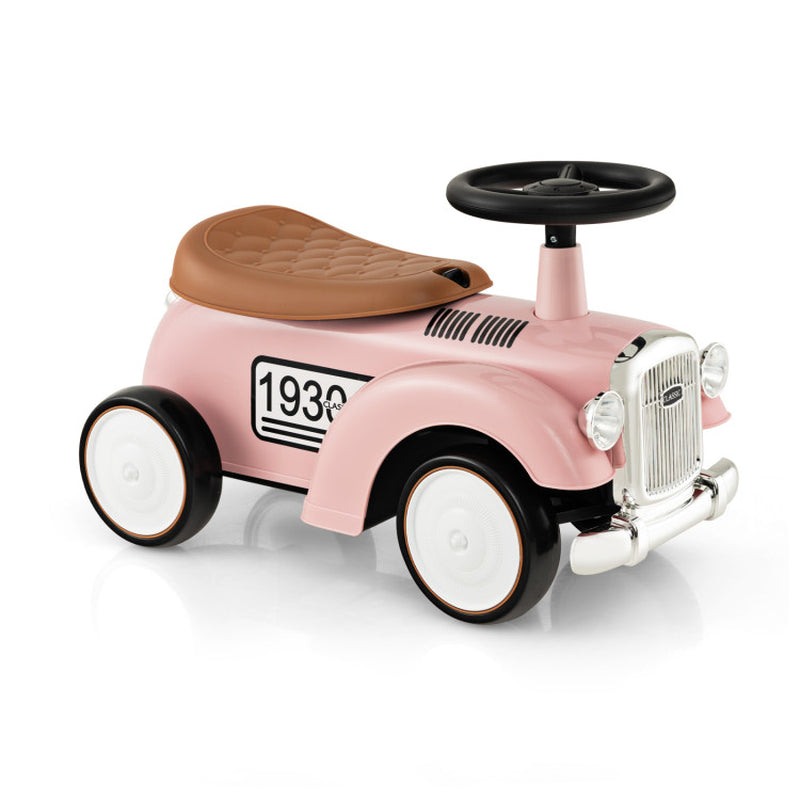 Kids Sit to Stand Vehicle with Working Steering Wheel and under Seat Storage