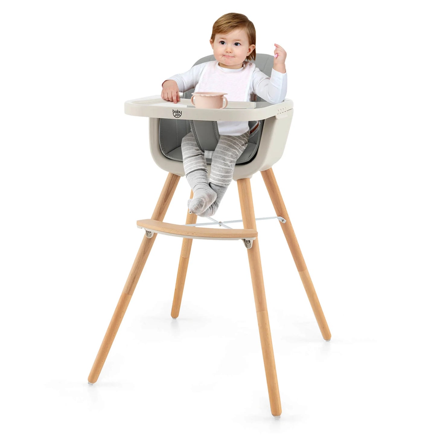 3-in-1 Convertible Wooden High Chair 