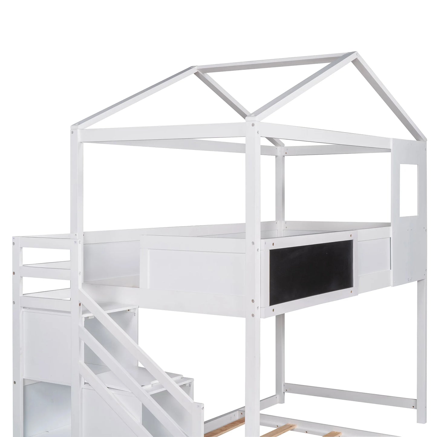 House Bunk Bed with Storage Staircase