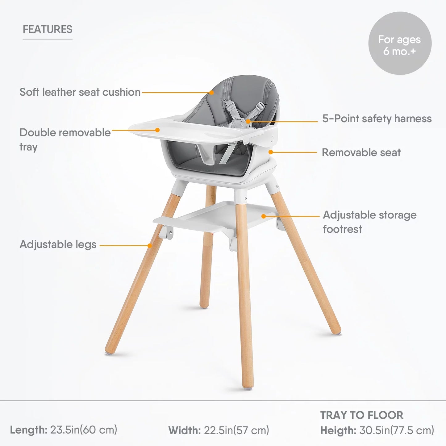 11-in-1 Convertible Wooden High Chair