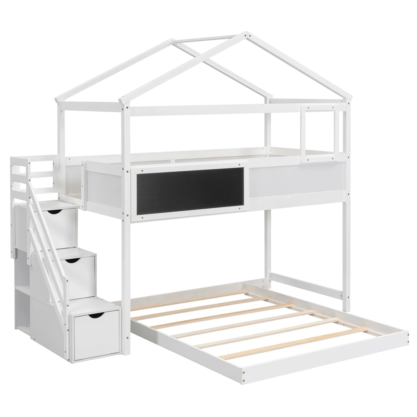 House Bunk Bed with Storage Staircase