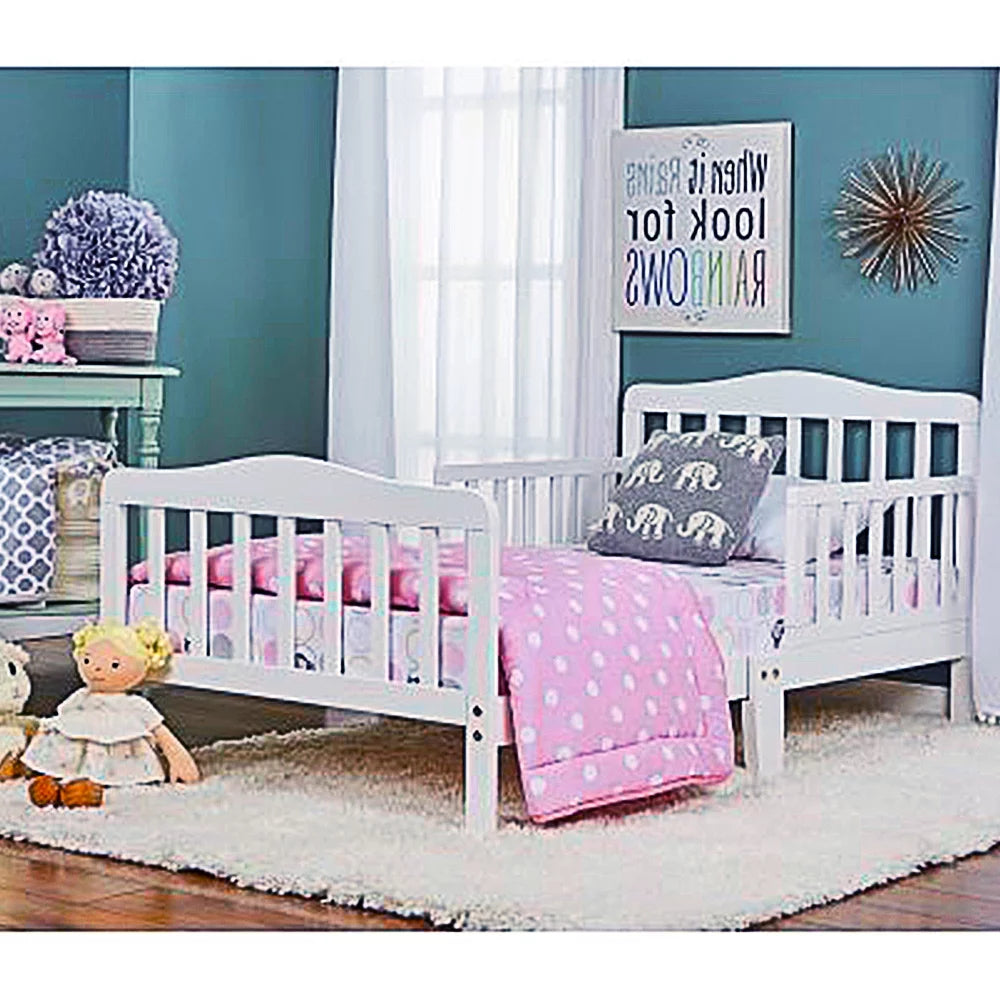 Solid Wood Toddler Bed - White