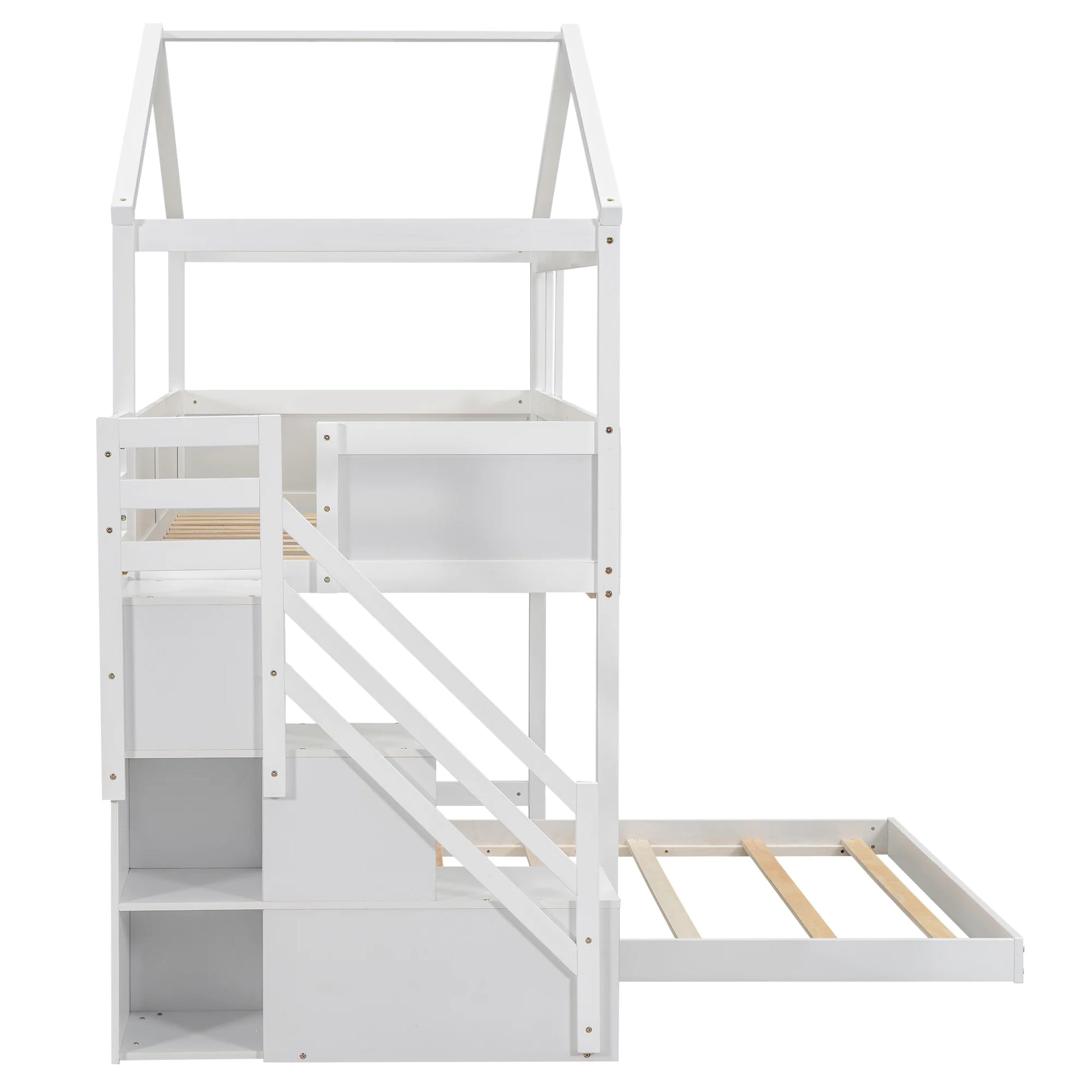 House Bunk Bed with Storage Staircase