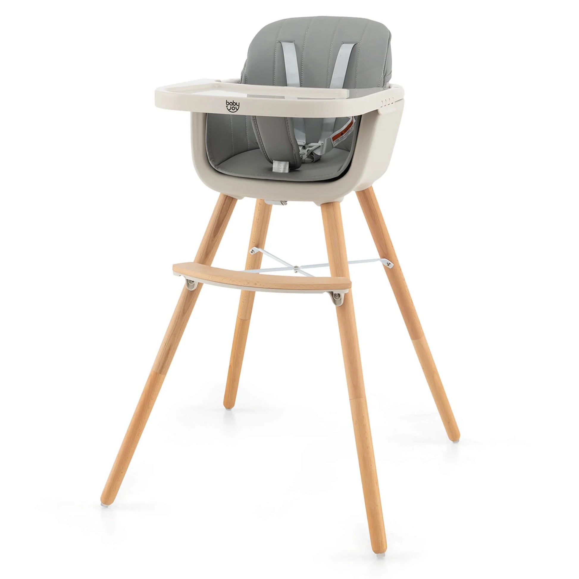 3-in-1 Convertible Wooden High Chair 