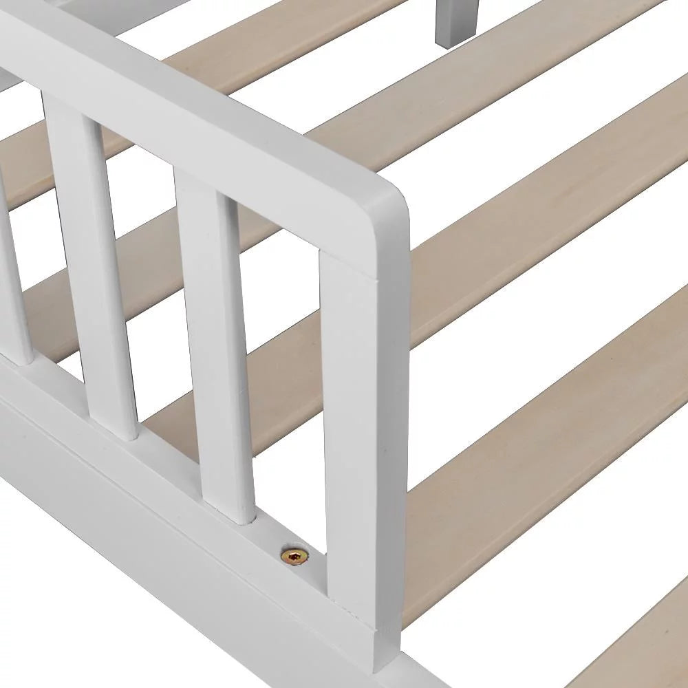 Solid Wood Toddler Bed - White