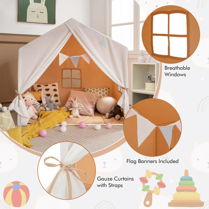 Play Tent with Washable Cotton Mat