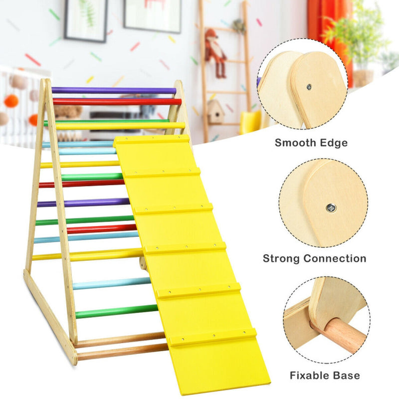 Foldable Wooden Climbing Triangle Indoor Home Climber Ladder