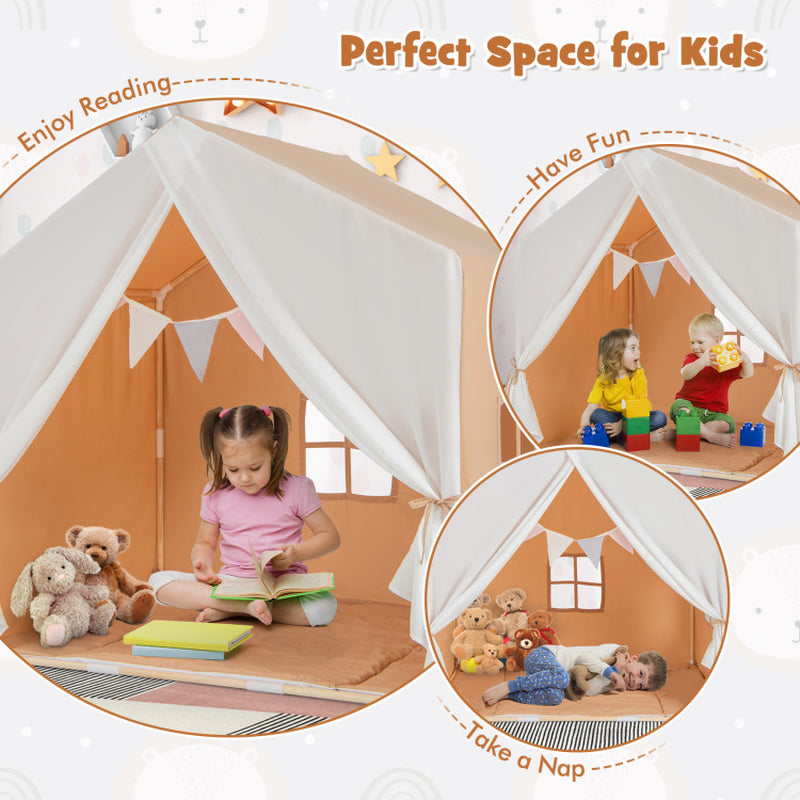 Play Tent with Washable Cotton Mat