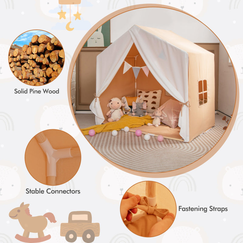 Play Tent with Washable Cotton Mat