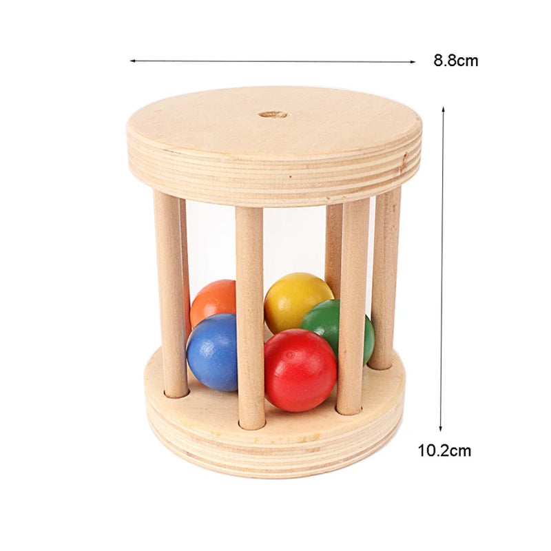 Baby & Toddler Toys Montessori Music & Sound Object Fitting Exercise Teething Wood Toy Natural Wood Non-Paint Baby 6-12 Month