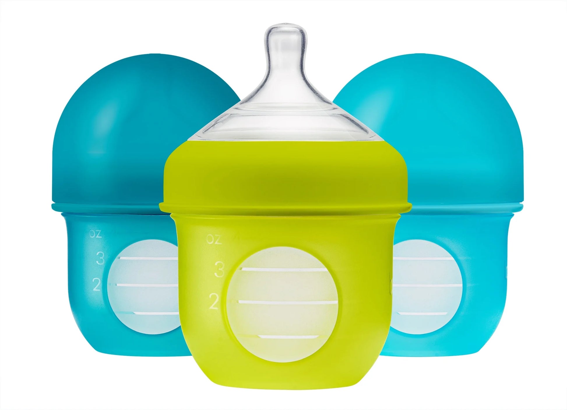 Silicone Baby Bottles, 4 Oz, 3-Pack