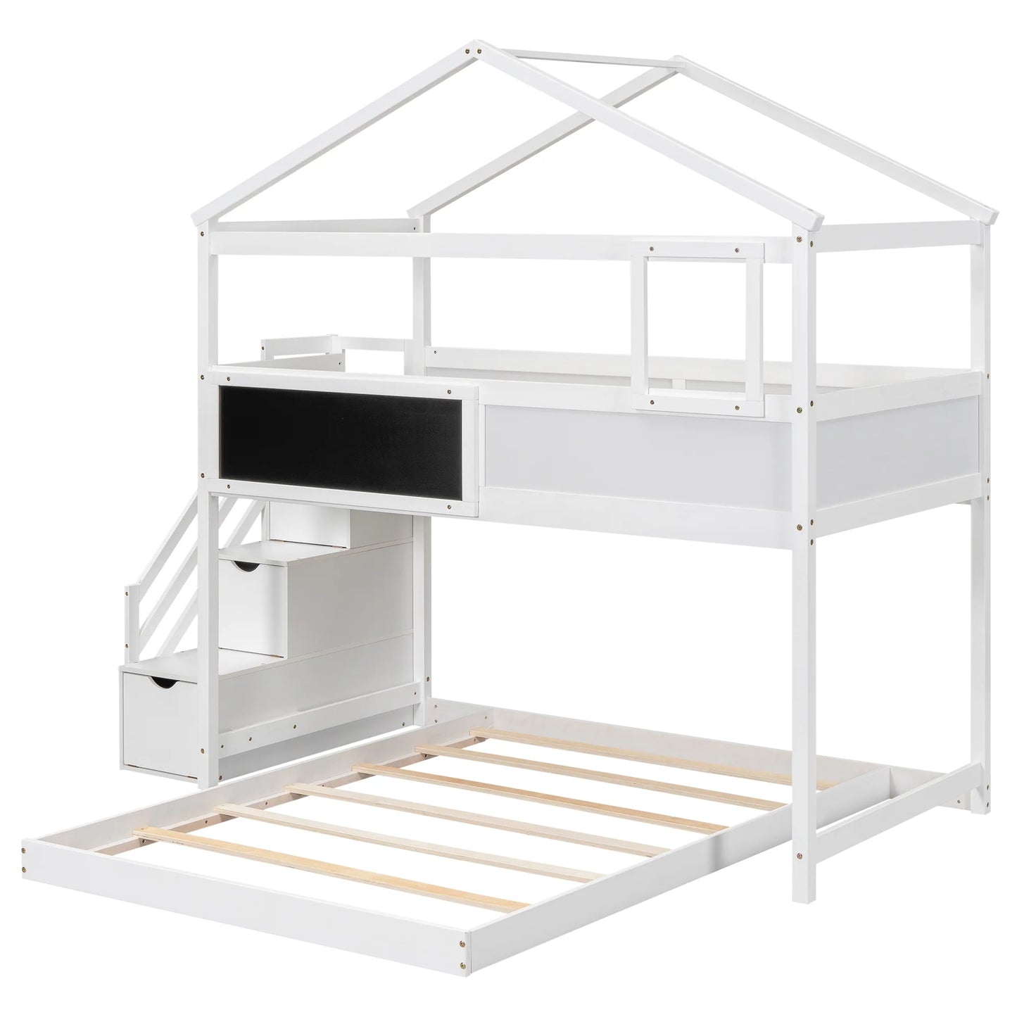 House Bunk Bed with Storage Staircase