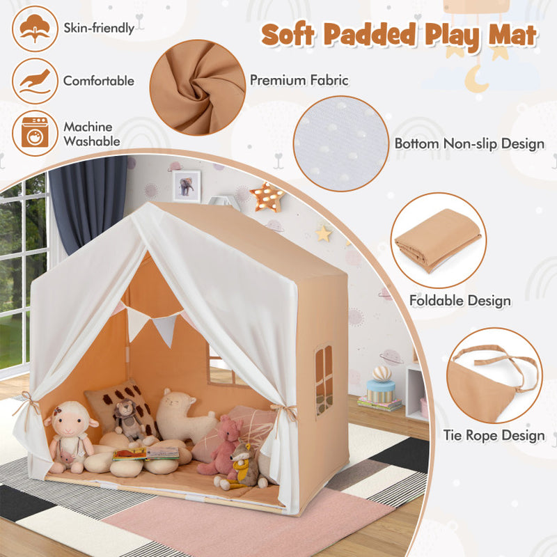 Play Tent with Washable Cotton Mat