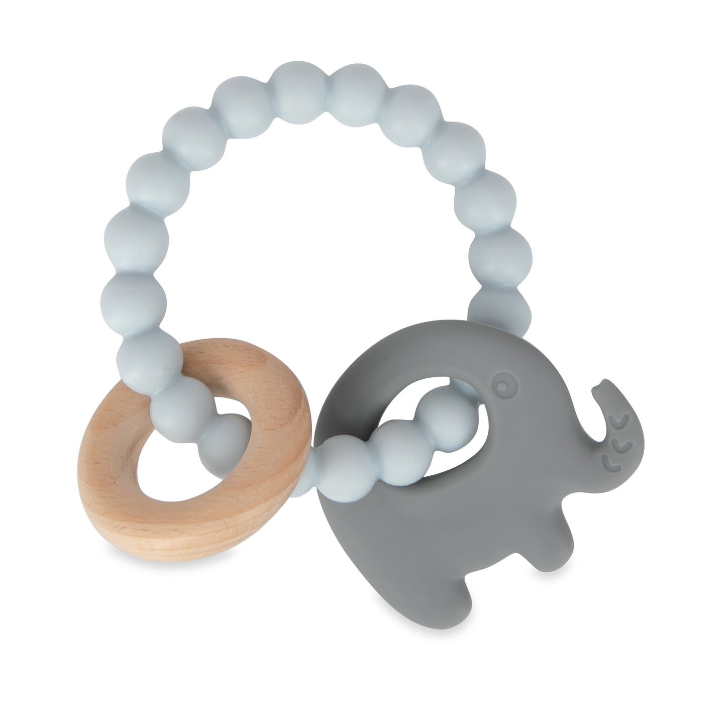 Silicone & Wood Charm Teether Ring