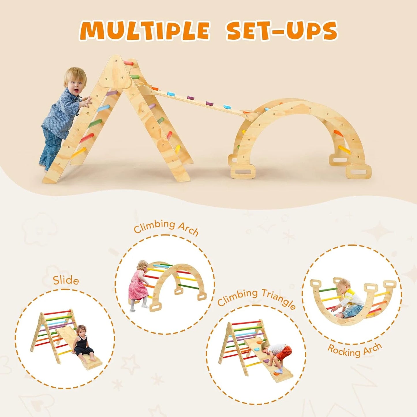 5-in-1 Wooden Montessori Climber