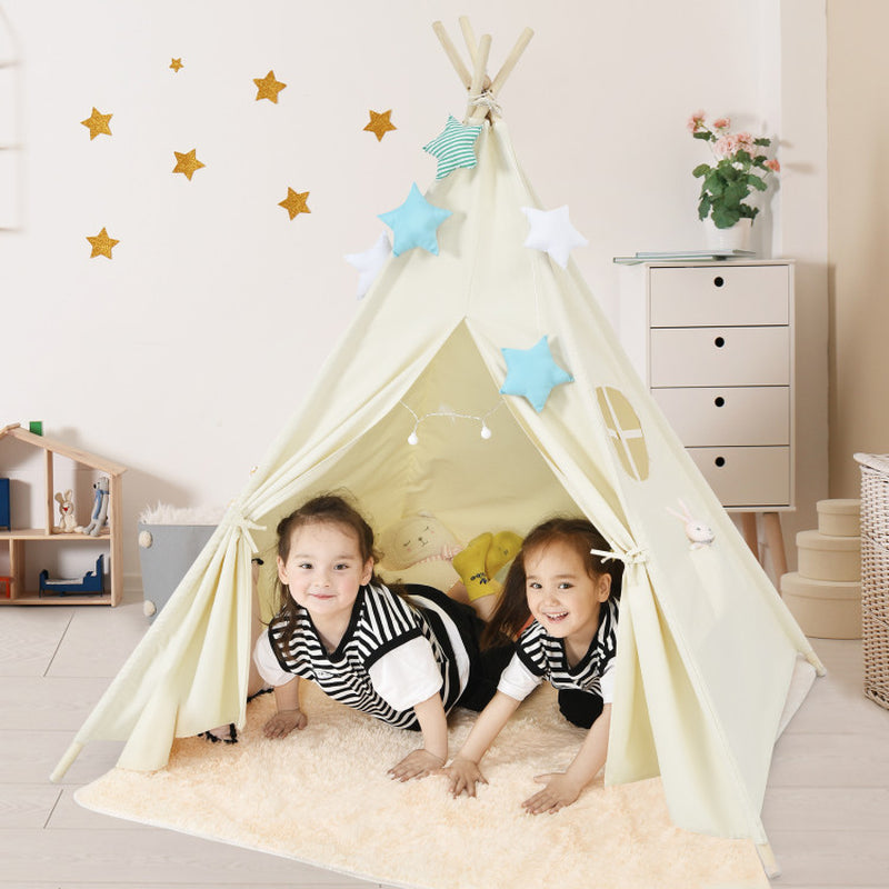 Foldable Kids Canvas Teepee Play Tent