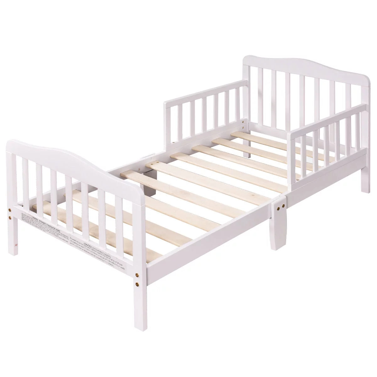 Solid Wood Toddler Bed - White