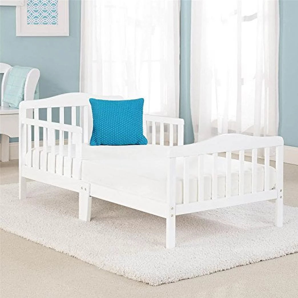 Solid Wood Toddler Bed - White