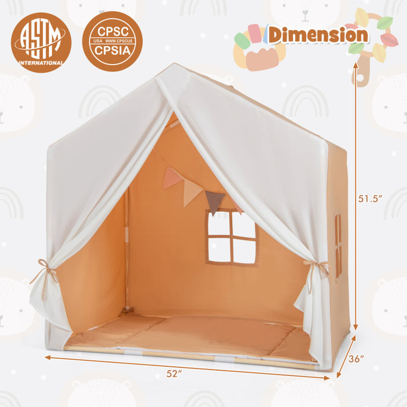 Play Tent with Washable Cotton Mat