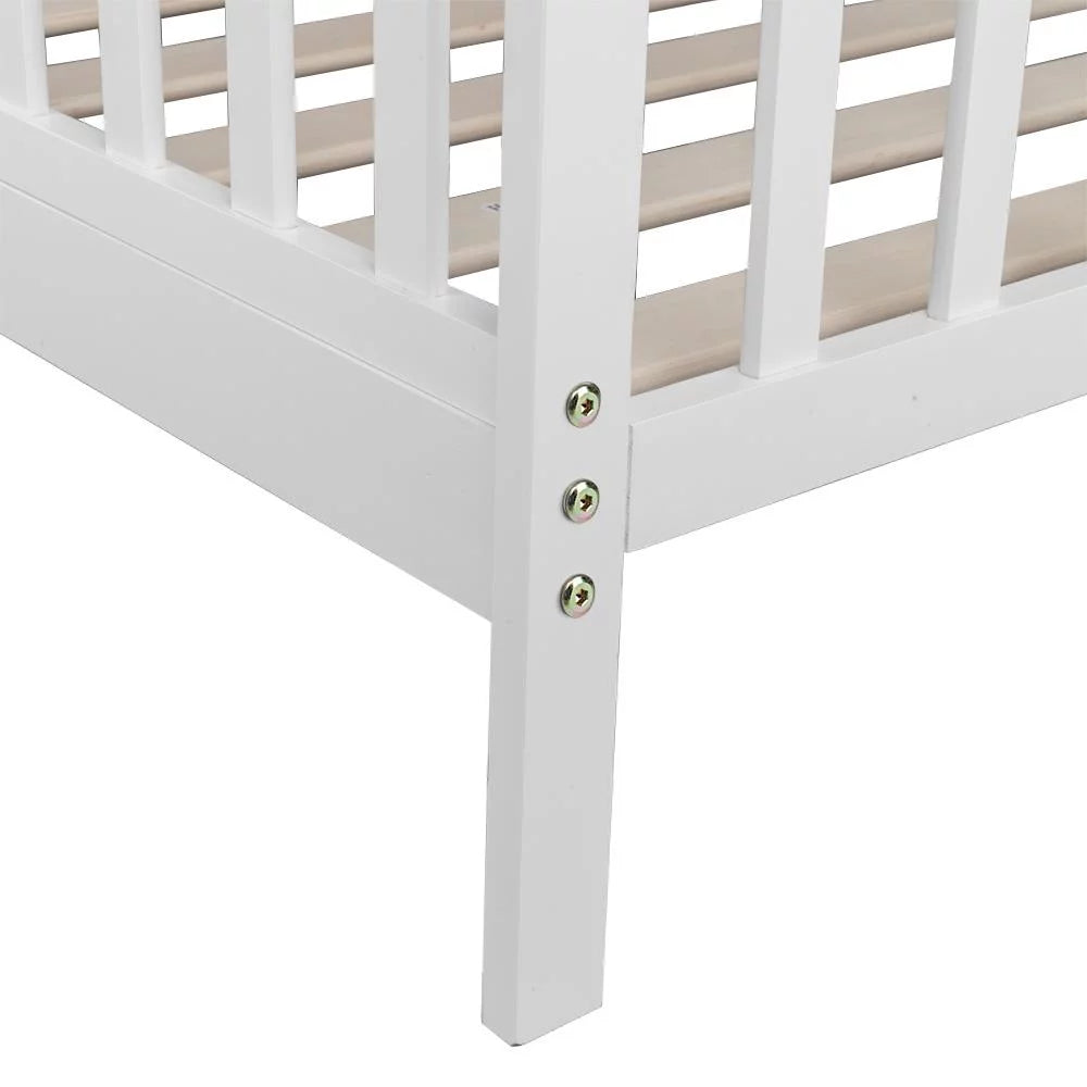 Solid Wood Toddler Bed - White